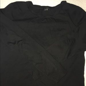 PLAIN BLACK LONG SLEEVE ANN TAYLOR SHIRT